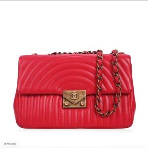 Chanel Red Quilted Leather Shoulder Bag, this bag sells over 7000, rare